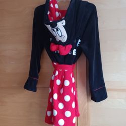 NEW Disney Minnie Mouse Hooded Robe - size Small