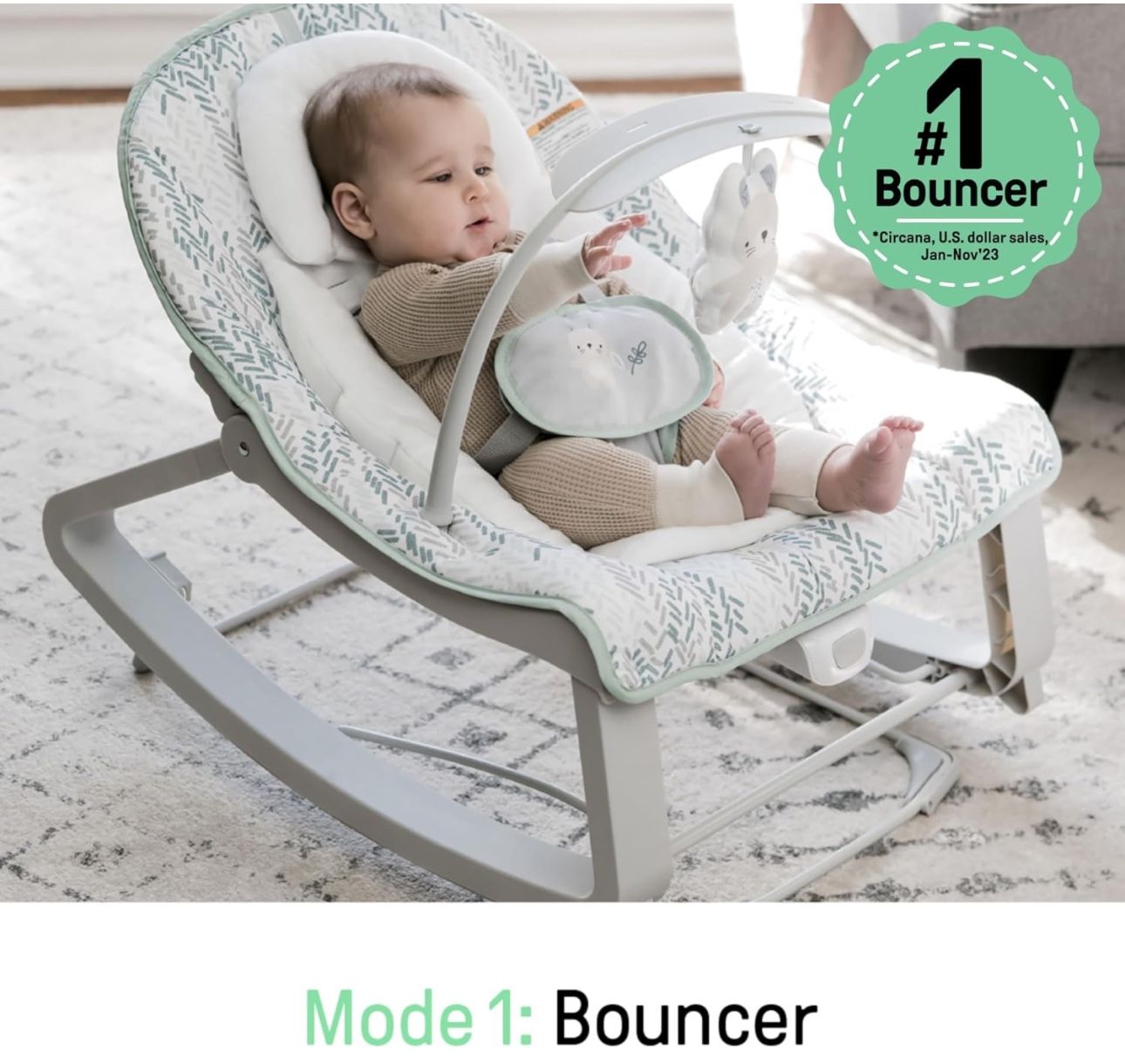 Keep Cozy 3-in-1 Grow with Me Vibrating Baby Bouncer Seat