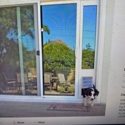 NEW Dog Door Pet. Cat Entry Door For Tall Sliding Door Up To 7’9” 