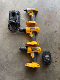 Dewalt Driver, 2 Hammer Drills, Charger and Battery