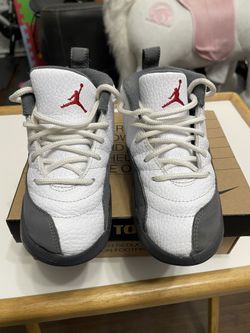 Jordan 12 Retro White Dark Grey Shoes (TD)