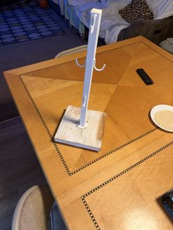 White Wooden Stand With Hooks