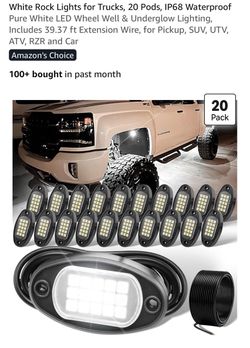 White LED Rock Lights for Trucks – 20 Pack