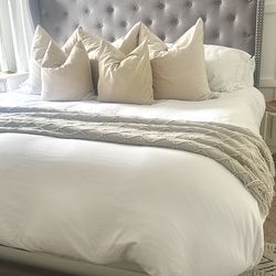 King upholstered bed
