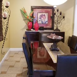 Table, Sideboard, And 6 Chairs