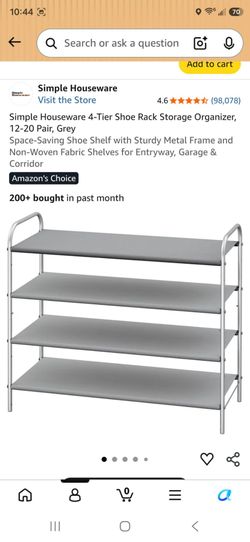 Simple Houseware 4-Tier Shoe Rack Storage Organizer