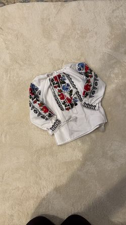 Traditional White Embroidered Floral Folk Blouse