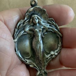 Pewter Victorian  Goddess Pendant 