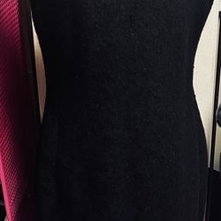 Black Halter Dress With Beaded Sequin Neckline 