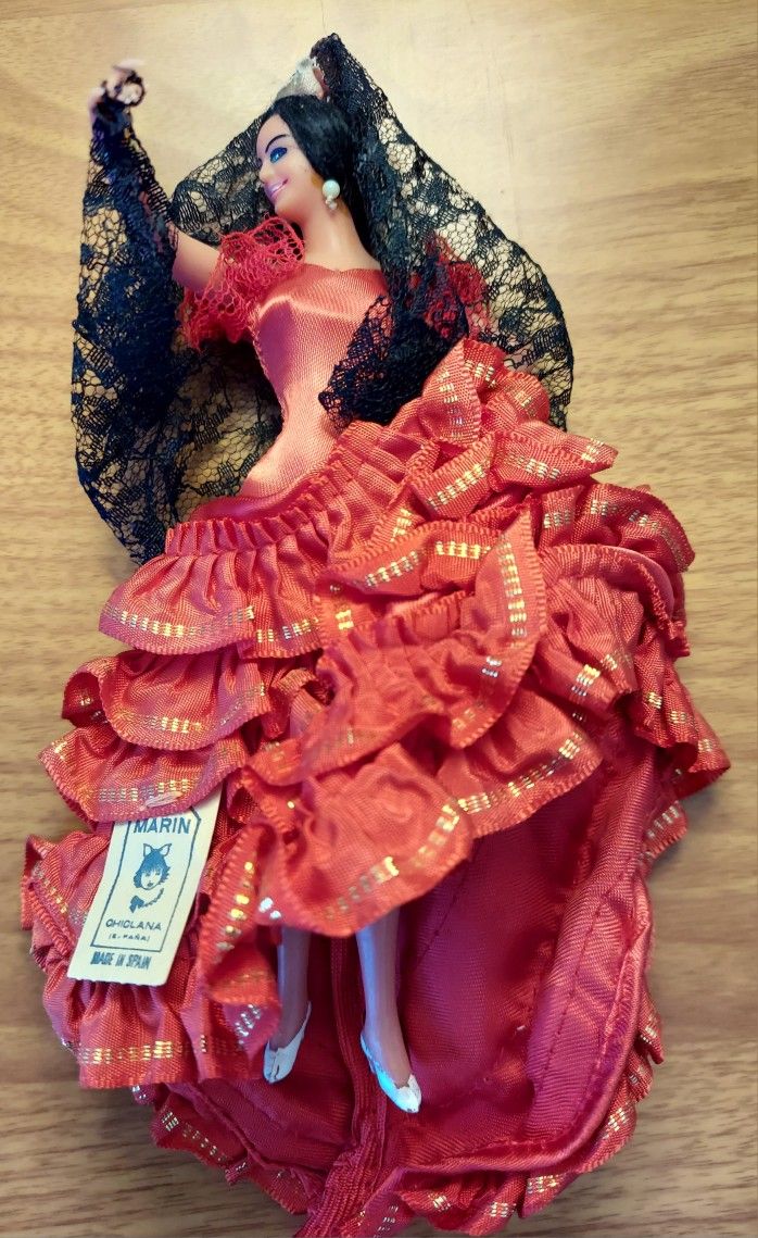 Vintage Marin Chiclana Flamenco Dancer Doll With Tag