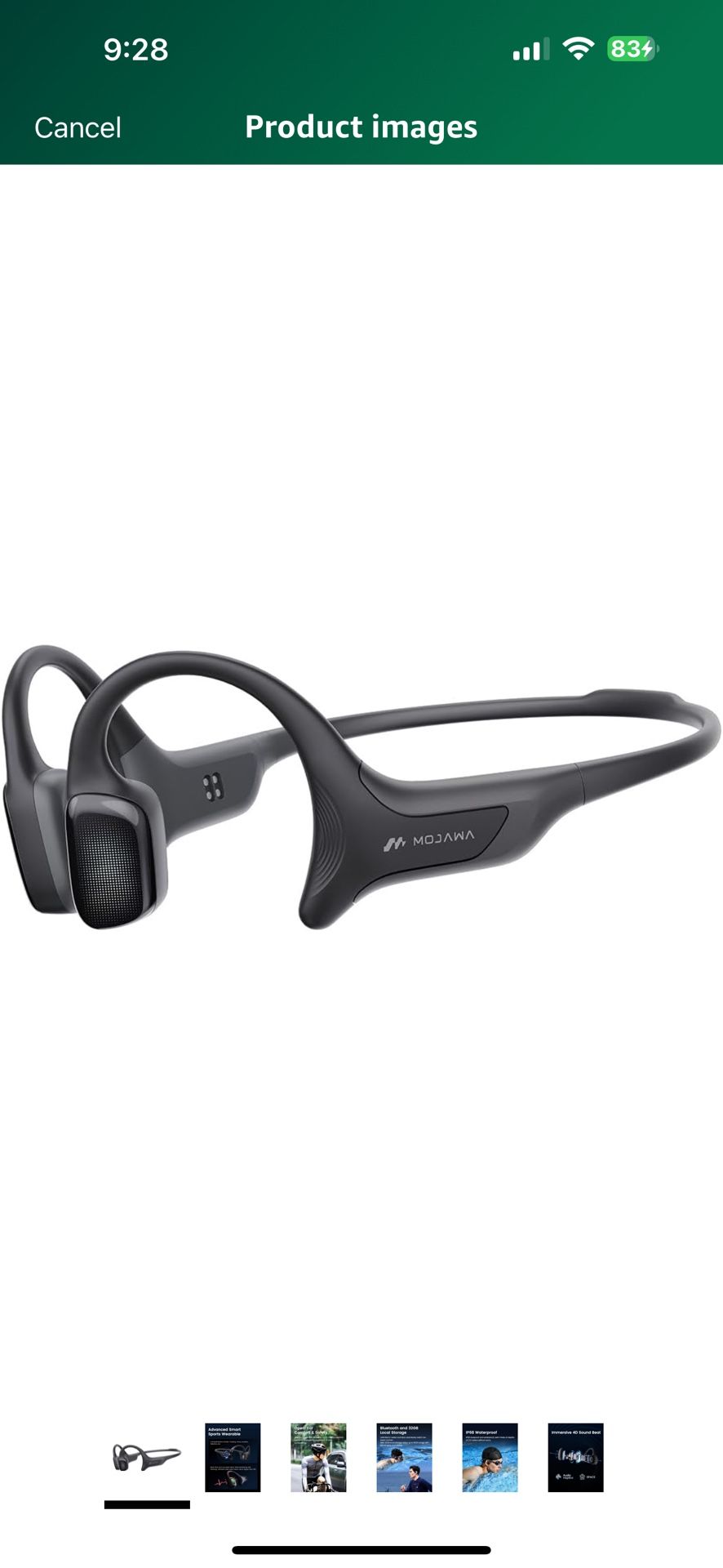 HaptiFit Terra Advanced Smart Sports Wearable, Open Ear Bluetooth Bone Conduction Headphones with Mic and 32GB MP3, Waterproof Wireless Earphones for