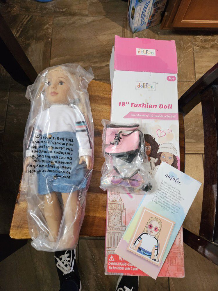 New Dollfun 18" Natalie The College Girl Fashion Doll 