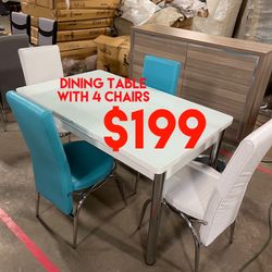 ⚠️ Clearance ⚠️ Dining Table With 4 Chairs 