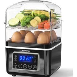 2 Tier Electric Food Steamer Egg Cooker 