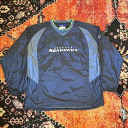 Vintage Reebok NFL Team Apparel On Field Seattle Seahawks Pullover Windbreaker