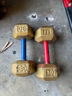 30 lb Hex Dumbbells Pair