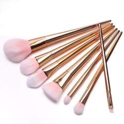 Makeup Brush 7 pcs Professional Premium Synthetic Foundation Blending Blush Concealer Eye Face Liquid Powder Cream Cosmetics Brushes Kit With Bag (gol