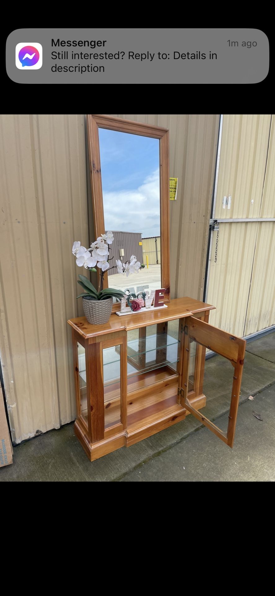Entryway Cabinet With Mirror