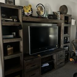 Entertainment Center, Not Including Tv Or Stuff On Shelves