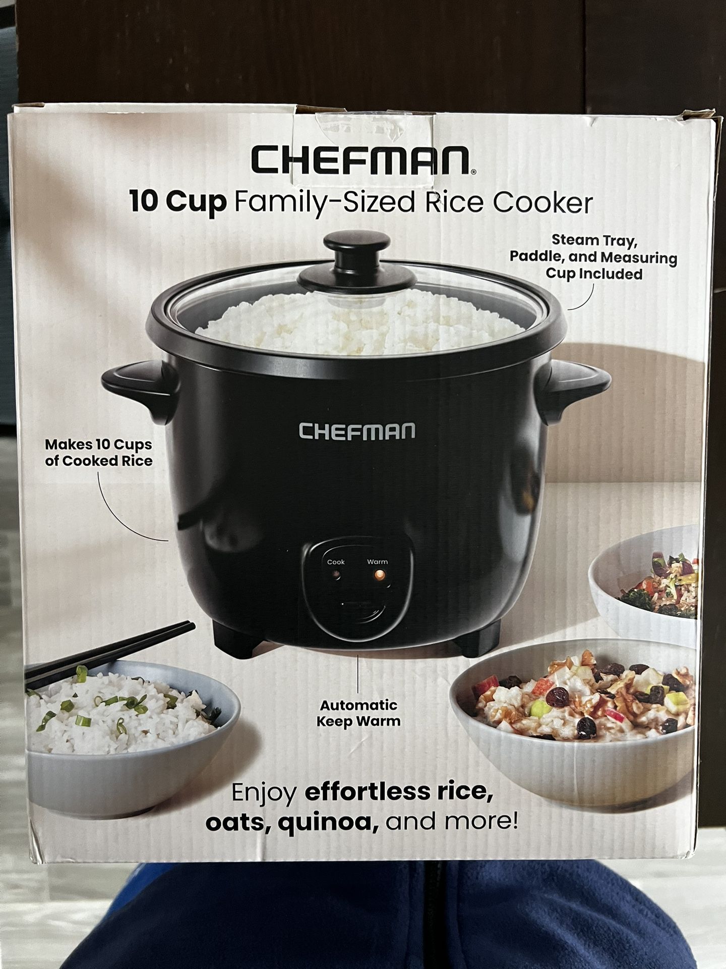 Chefman 10 Cup Rice Cooker With Steam Tray
