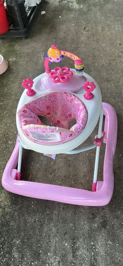 Bright Starts JuneBerry Walk-A-Bout Baby Walker and Entertainer, with Easy Fold Frame for Storage, Ages 6 Months +