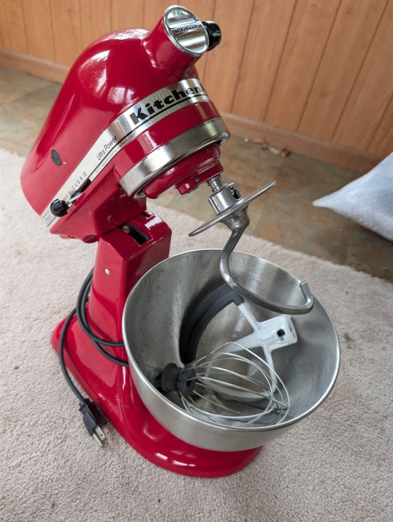 🍰 KITCHENAID 4.5QT STAND MIXER + ICE CREAM BOWL – Red, Like New! $180 OBO