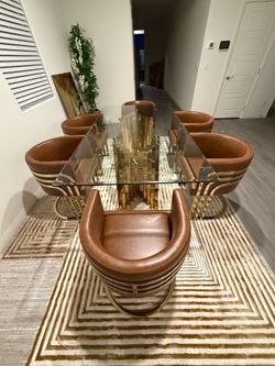 ✨ Modern Dining Table & Barrel Chair Set ✨