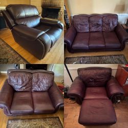 Leather Sofa, Loveseat & Recliner Set – Great Condition