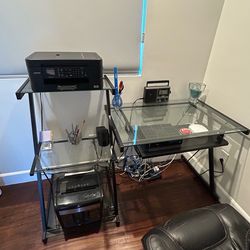 Glass & metal office desk