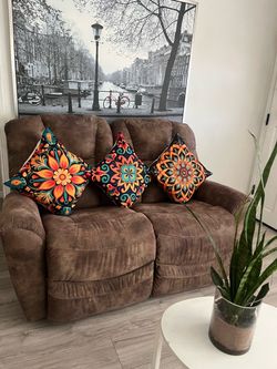 Suede Recliner Love Seat Couch