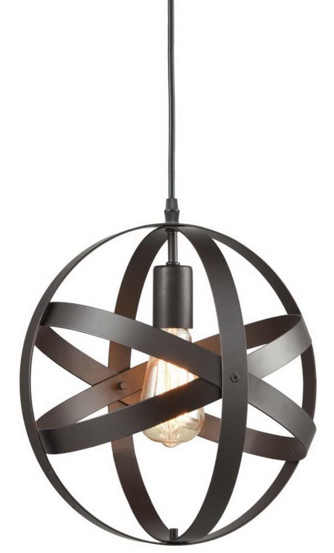Truelite Industrial Metal Spherical Pendant Displays Changeable Hanging Lighting Fixture