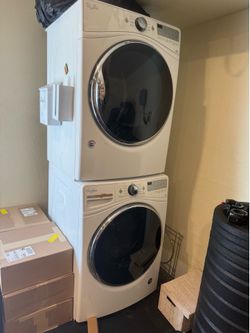 Whirlpool Gas Dryer & Washer Set (Stackable) - Dryer Works Great, Washer Needs Repair - $400