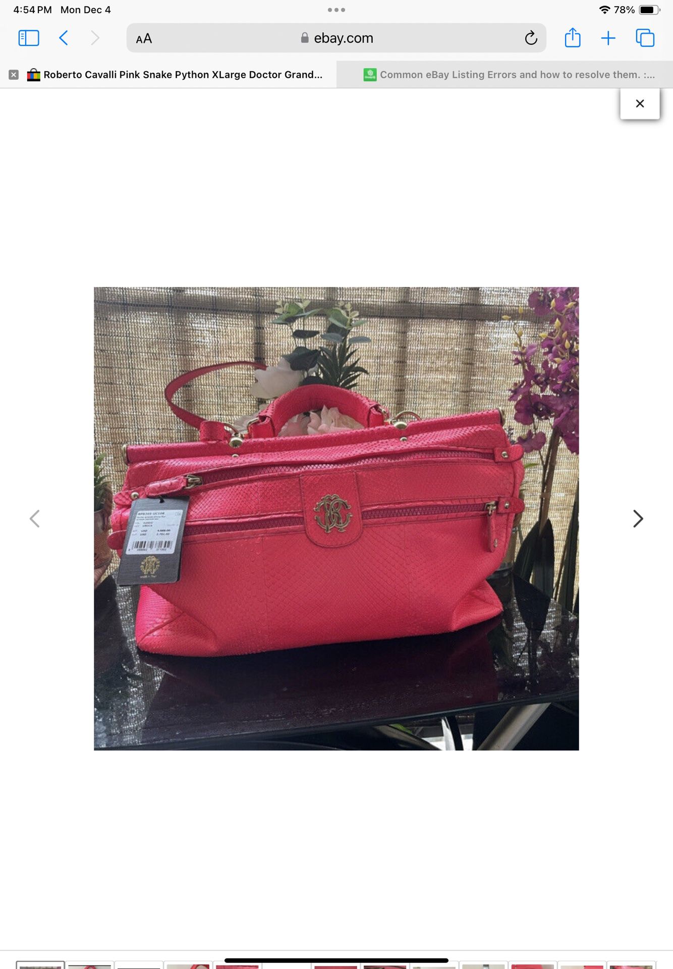 Roberto Cavalli Pink Leather Large Crossbody Shoulder Handbag Purse Retail $4585