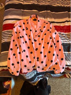 Pink polka dot blazer