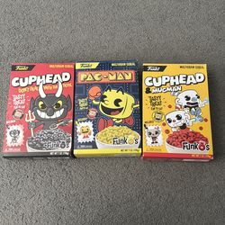 Cuphead and pac- man cereal