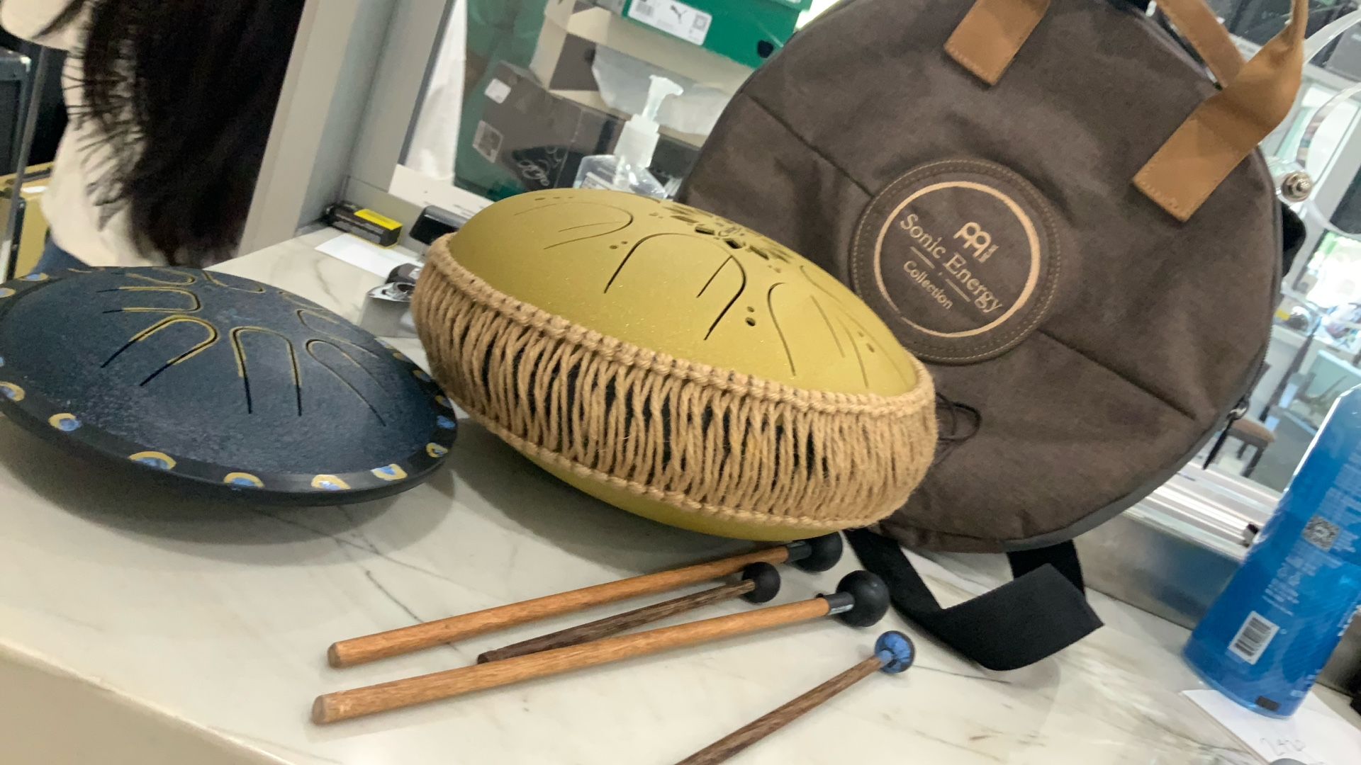 2 Meinl Drums With Mallets And Case Both Percussion Drums In Excellent Condition Made In Germany