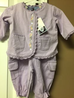New with tags Koala kids 2pc set lavender romper set size 0-3 mo