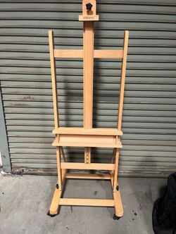 VISWIN Heavy-Duty H-Frame Wooden Studio Art Easel (with Wheels)