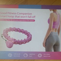 New NIB Pink  Smart Adjustable Weighted Hula Hoop Won’t Fall Off Weight Loss Waist Trim