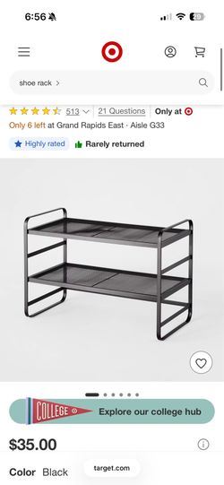 Black Target Shoe Rack Great Condition