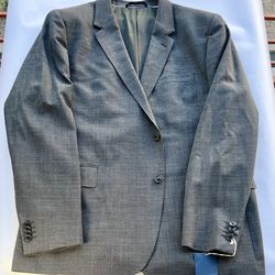 New Lands’ End Men’s Blazer Sport Coat 46R Tailored Fit Gray Houndstooth