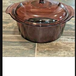 Corning Ware VISIONS 5L Cranberry Dutch Oven Casserole Stock Pot Serving Lid 5QT