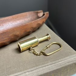 Brass Vintage Style Telescope Key Chain ( firm on price )