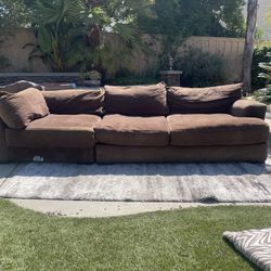 Brown microfiber couch, OBO