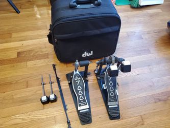 DW 7000 Double Bass Drum Pedal Dual Chain w/ Brand New Beaters & DW Case