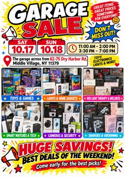 Garage Sale - Middle Village, NY (Oct 17-18)