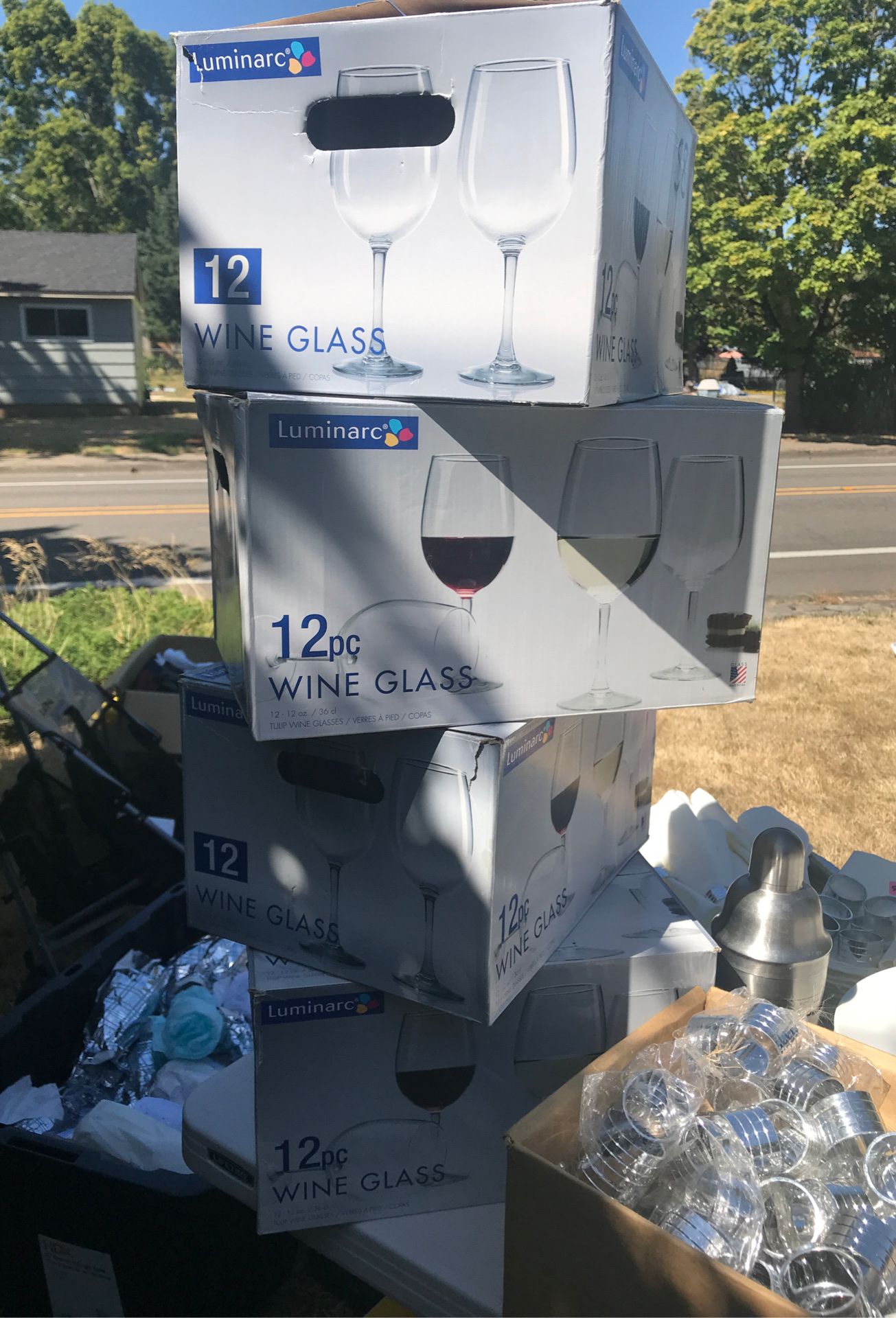 Wine glasses and vases