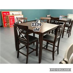 Espresso 5 Piece Counter Height Dining Table Set  //  Christmas Sale 