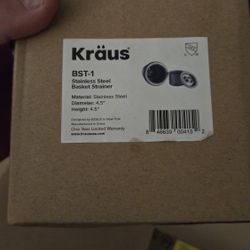 KRAUS STAINLESS STEEL BASKET STRAINER BRAND NEW IN BOX 