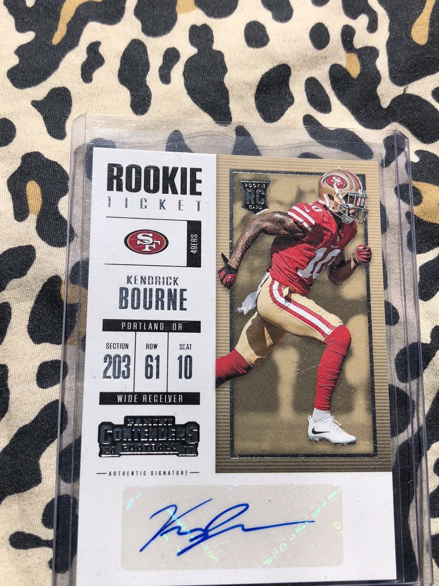 49ers Kendrick Bourne Rookie Card Auto